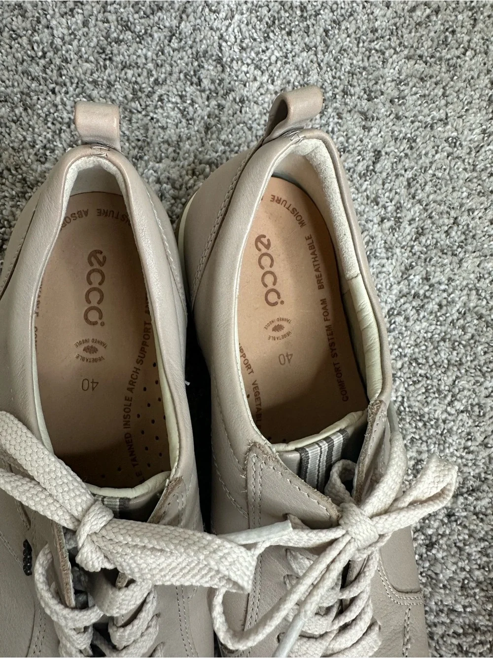 Ecco Women's Lace-Up Sneakers in Light Taupe